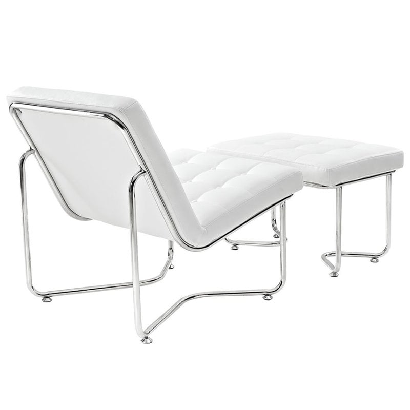 Gibraltar Upholstered Vinyl Lounge Chair in White