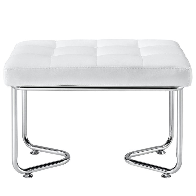Gibraltar Upholstered Vinyl Lounge Chair in White