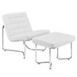 Gibraltar Upholstered Vinyl Lounge Chair in White