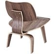 Modway Fathom Modern Durable Molded Plywood Accent Chair in Walnut