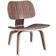 Modway Fathom Modern Durable Molded Plywood Accent Chair in Walnut