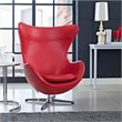 Modway Glove Leather Lounge Chair in Red