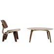 Modway Fathom 2-Piece Modern Style Wood Living Room Set in Walnut