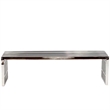 Modway Gridiron Modern Style Stainless Steel Benches in Silver (Set of 2)