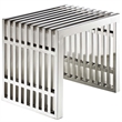 Modway Gridiron Modern Style Stainless Steel Benches in Silver (Set of 2)