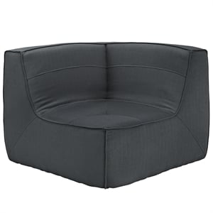 Modway Align Upholstered Corner Accent Chair in Charcoal