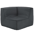 Modway Align Upholstered Corner Accent Chair in Charcoal