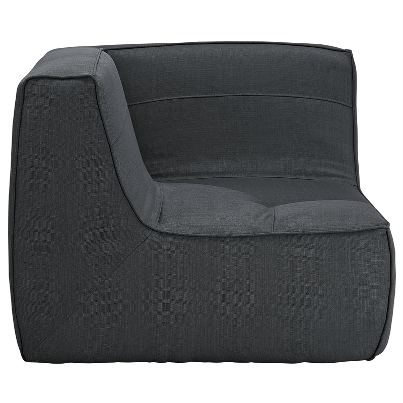 Modway Align Upholstered Corner Accent Chair in Charcoal