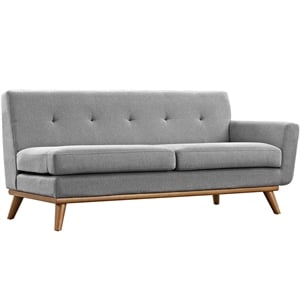 Modway Engage Right-Arm Upholstered Fabric and Wood Loveseat in Expectation Gray