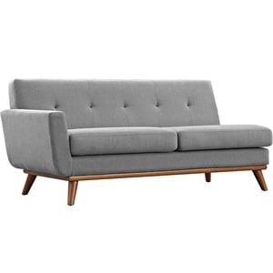 Modway Engage Left-Arm Upholstered Fabric and Wood Loveseat in Expectation Gray