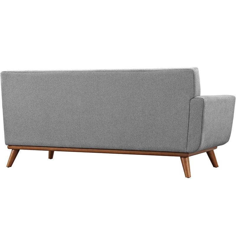 Modway Engage Left-Arm Upholstered Fabric and Wood Loveseat in Expectation Gray