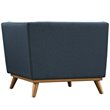 Modway Engage Upholstered Fabric and Wood Corner Chair in Azure Blue