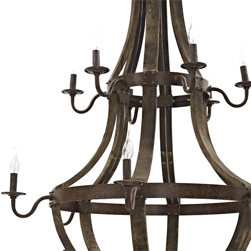 Modway Trebuchet 12 Light Chandelier in Brown
