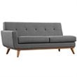 Modway Engage Right-Facing Upholstered Fabric Sectional Sofa in Gray