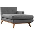 Modway Engage Right-Facing Upholstered Fabric Sectional Sofa in Gray