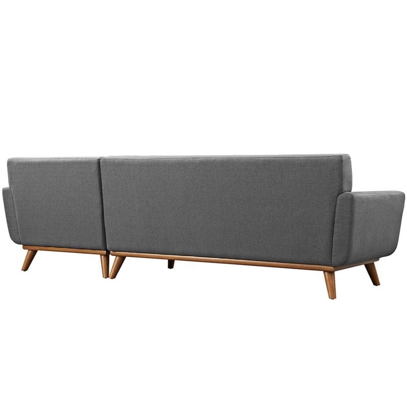 Modway Engage Right-Facing Upholstered Fabric Sectional Sofa in Gray
