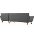 Modway Engage Right-Facing Upholstered Fabric Sectional Sofa in Gray
