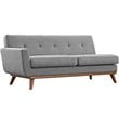 Modway Engage Right-Facing Upholstered Fabric Sectional Sofa in Expectation Gray