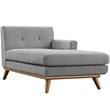 Modway Engage Right-Facing Upholstered Fabric Sectional Sofa in Expectation Gray