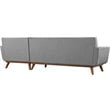 Modway Engage Right-Facing Upholstered Fabric Sectional Sofa in Expectation Gray