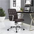 Modway Tile Faux Leather Swivel Office Chair in Brown