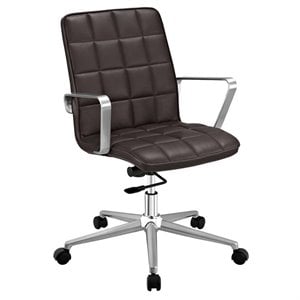 modway tile faux leather swivel office chair