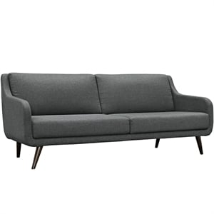 Modway Verve Upholstered Polyester Fabric and Rubberwood Sofa in Gray