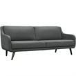 Modway Verve Upholstered Polyester Fabric and Rubberwood Sofa in Gray