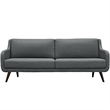 Modway Verve Upholstered Polyester Fabric and Rubberwood Sofa in Gray