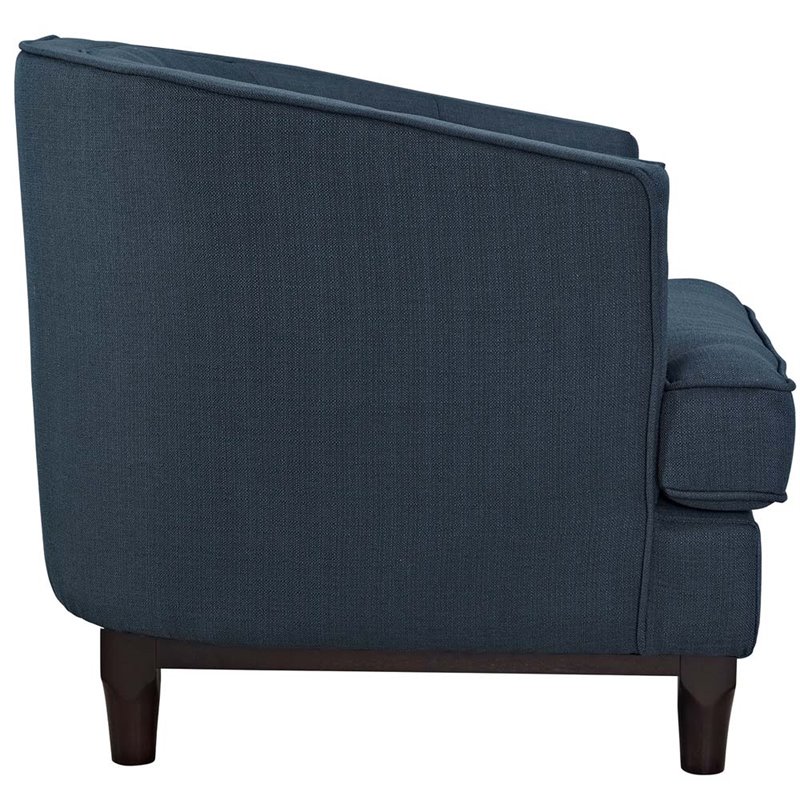 Modway Coast Modern Upholstered Polyester Fabric Armchair in Azure Blue