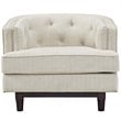 Modway Coast Modern Upholstered Polyester Fabric Armchair in Beige