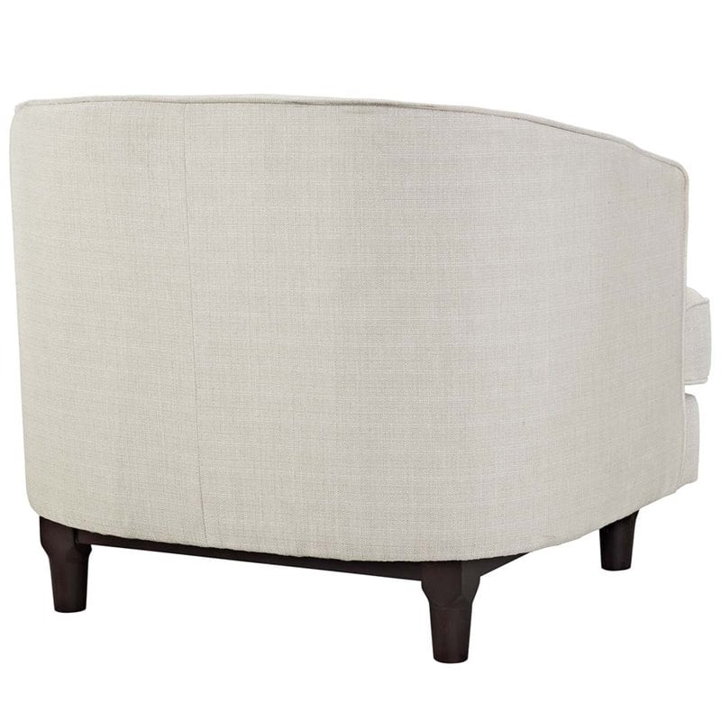 Modway Coast Modern Upholstered Polyester Fabric Armchair in Beige