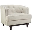 Modway Coast Modern Upholstered Polyester Fabric Armchair in Beige
