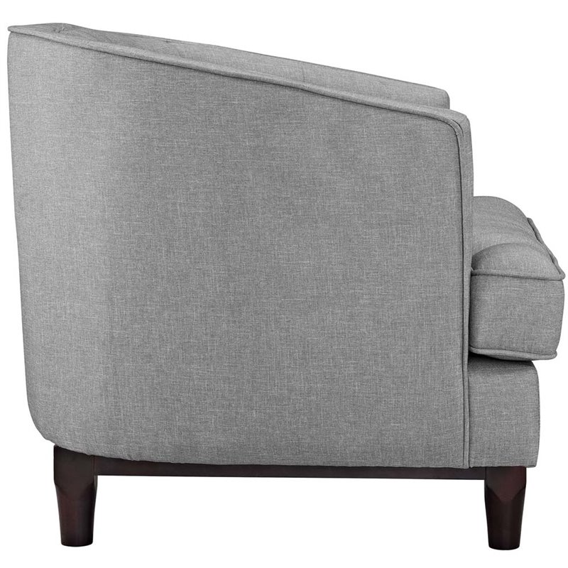 Modway Coast Modern Upholstered Polyester Fabric Armchair in Light Gray