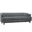 Modway Coast Modern Upholstered Polyester Fabric Sofa in Gray