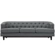 Modway Coast Modern Upholstered Polyester Fabric Sofa in Gray