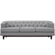 Modway Coast Modern Upholstered Polyester Fabric Sofa in Light Gray