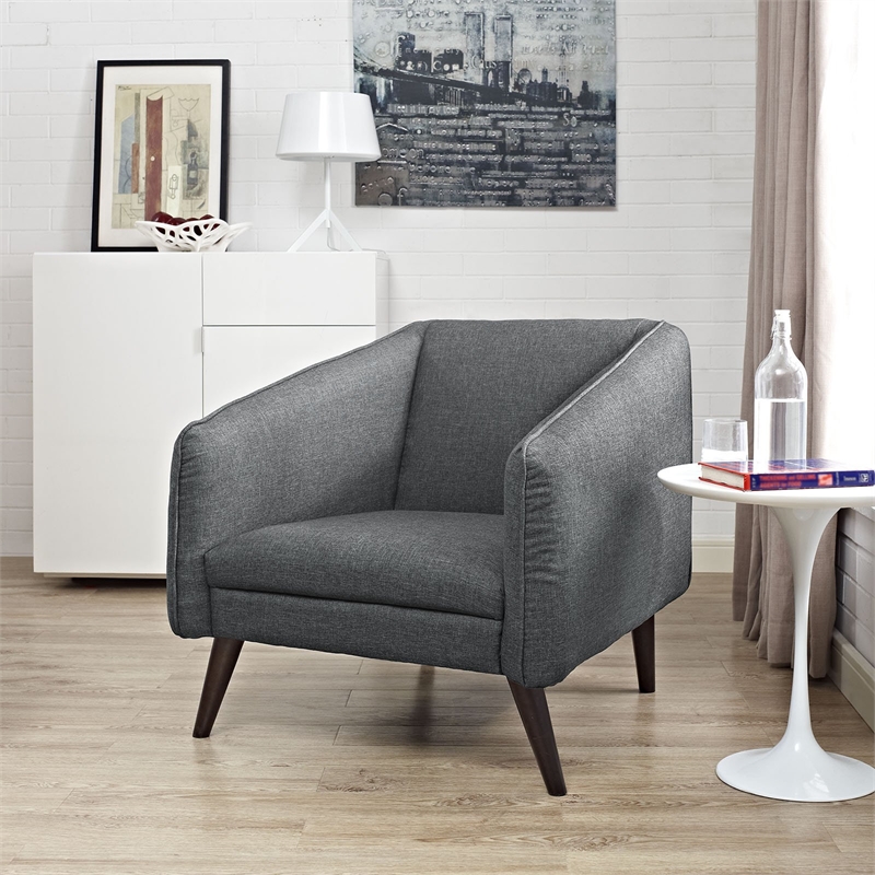 Slide Upholstered Fabric Armchair in Gray