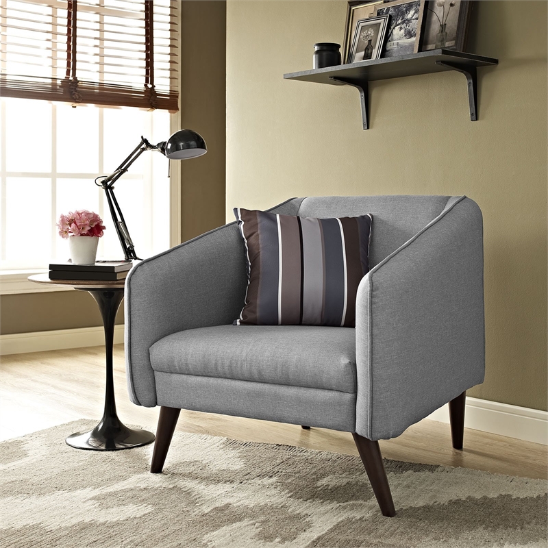 Slide Upholstered Fabric Armchair in LightGray