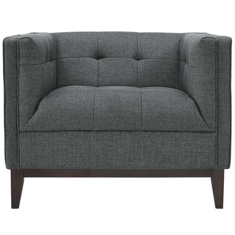 Modway Serve Modern Upholstered Polyester Fabric Armchair in Gray