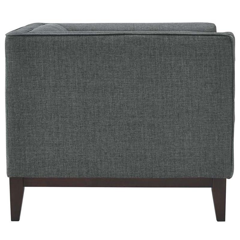 Modway Serve Modern Upholstered Polyester Fabric Armchair in Gray