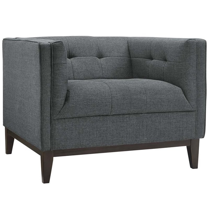 Modway Serve Modern Upholstered Polyester Fabric Armchair in Gray