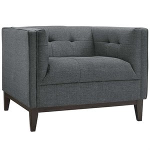 Modway Serve Modern Upholstered Polyester Fabric Armchair in Gray