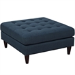 Modway Empress Large Upholstered Polyester Fabric Ottoman in Azure Blue