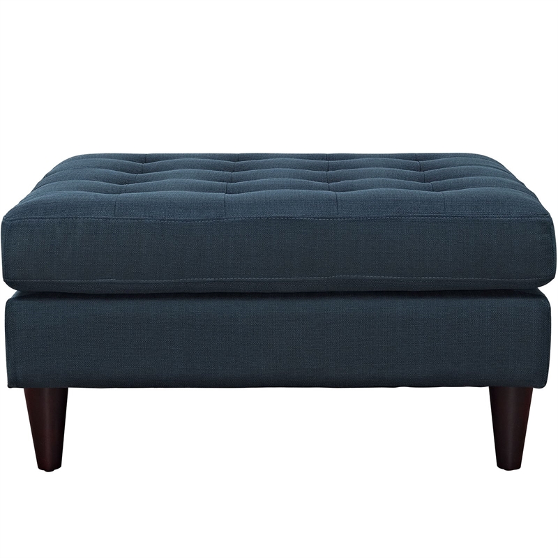 Modway Empress Large Upholstered Polyester Fabric Ottoman in Azure Blue
