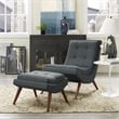 Modway Ramp Upholstered Polyester Fabric Lounge Chair Set in Gray