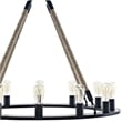 Modway Encircle Modern Style Rope and Steel Chandelier in Brown