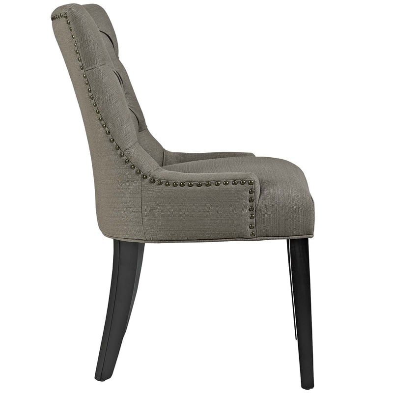 modway regent 20.5&quot tufted fabric and solid wood dining chair in granite gray