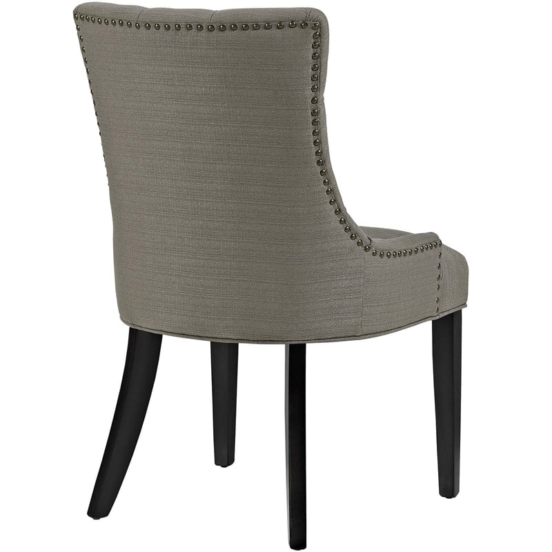 modway regent 20.5&quot tufted fabric and solid wood dining chair in granite gray