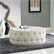 Modway Amour Modern Upholstered Fabric and Solid Wood Ottoman in Beige